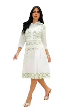 Conjunto Midi Laise Bordado Tam40 D Vanelle Moda Evangelica