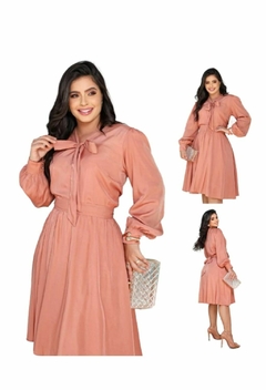 Vestido evase Crepe Nude Maria Amore Tam G/42 - comprar online