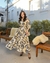 Vestido Camisa Midi Onça Contemporâneo com Cós Ajustável na internet
