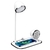 Luminária multifuncional com carregador por indução, alto-falante Bluetooth e design moderno