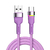 Imagem do Cabo de Carregamento Rápido Turbo 6A – Tipo C e Lightning com LED RGB e QC3.0, 1M, Fibra de Nylon