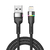 Cabo de Carregamento Rápido Turbo 6A – Tipo C e Lightning com LED RGB e QC3.0, 1M, Fibra de Nylon