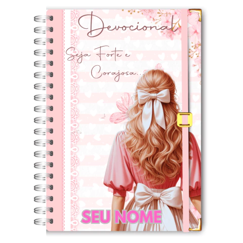 Caderno Devocional Diário Encontro com Deus- Personalizado com Nome - Capa Dura, Arame Duplo 25