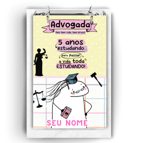 Caderno Argolado Mini Fichário/Ficheiro Personalizado- Praticidade e Estilo para Suas Anotações- Direito