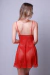 Camisola Babado Poá e Renda Allure Rubi - comprar online