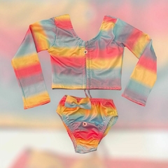  Conjunto infantil biquini feminino moda praia 