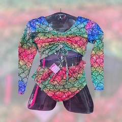  Conjunto infantil biquini feminino moda praia 