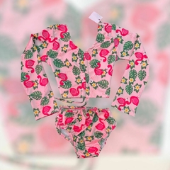 Conjunto infantil biquini feminino moda praia 