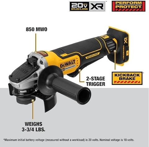 Esmerilhadeira de 4 1/2 Pol. - 5 Pol. (Sem Bateria e Sem Carregador) DCG413B