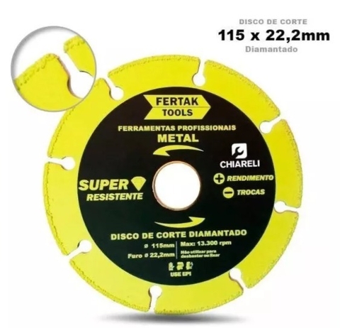 Disco De Corte 115mm X 22,2mm Fertak 281000