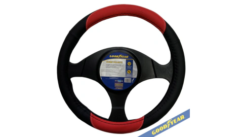 Cubre volante Goodyear Negro y Rojo 38CM