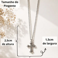 Kit Colar Cruz Gótica + Brincos de Caveira – Linha Dark Metamorphosis na internet