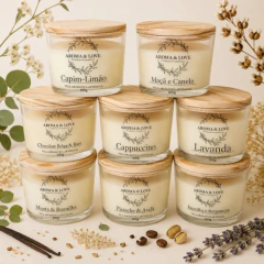Lote 100 Velas Aromáticas Artesanais Classic 100g para Revenda - Aroma & Love