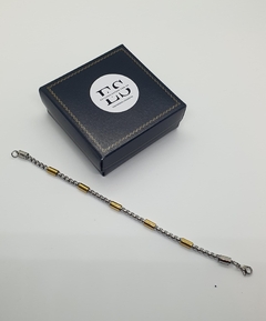 PULSERA ESTILO ROLEX ACERO QUIRURGICO CON DETALLE DORADO - estilosalvatore.com.ar