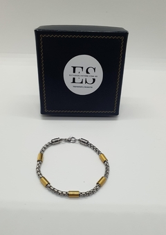 PULSERA ESTILO ROLEX ACERO QUIRURGICO CON DETALLE DORADO en internet