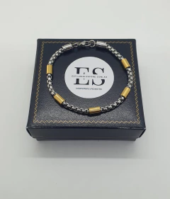 PULSERA ESTILO ROLEX ACERO QUIRURGICO CON DETALLE DORADO - comprar online