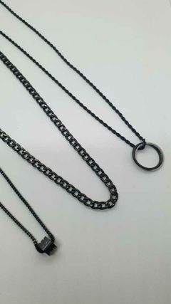 Set de 3 Collares – Acero Quirúrgico Negro con Dijes - comprar online