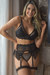 5009040***CONJUNTO AMORE 3 PEÇAS, SUTIÃ SEM BOJO E SEM ARO, CALCINHA FIO, SAINHA COM PERSEX na internet