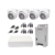 KIT TurboHD 1080p / DVR 4 Canales con audio por coaxitron / 4 Cámaras con Micrófono y 106° Visión/ luz blanca + IR visión nocturna / Transceptores / Conectores / Fuente de Poder Profesional