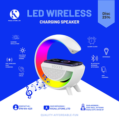 Luminária / caixa de som e carregador por indução bt 3401 - comprar online
