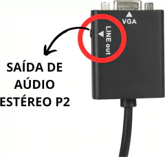Conversor Adaptador Hdmi Para Vga Com Saída De Áudio E Cabo P2 - comprar online