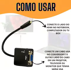 Conversor Adaptador Hdmi Para Vga Com Saída De Áudio E Cabo P2 na internet