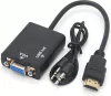 Conversor Adaptador Hdmi Para Vga Com Saída De Áudio E Cabo P2