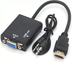 Conversor Adaptador Hdmi Para Vga Com Saída De Áudio E Cabo P2