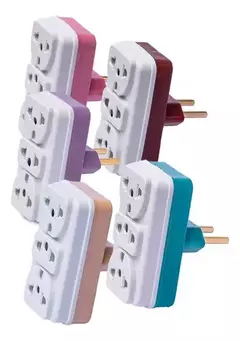 Adaptador Elétrico Tomada Benjamin 3 Saídas T 10A Colorido - comprar online