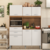 Armário de Cozinha 6 Portas 2 Gavetas Harmonia Demobile Amêndola/Branco