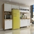 Cozinha Compacta 4 Peças Balcão com Tampo 3 Portas de Vidro Lara Espresso Móveis Sinai/Branco