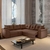 Sofá de Canto 5 Lugares com Retrátil Qatar Suede Marrom Marrom