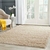 Tapete para Sala Quarto Luxo Liso Peludo Retangular 200x140cm Casen Bege Bege
