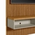 Painel Ripado Modular 1 Nicho 1 Prateleira Nature/Off White - Moreira Móveis