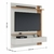 Painel para TV até 65 Polegadas 02 Portas Basculantes 02 Prateleiras Juriti Off White Matte/Freijó - Moreira Móveis