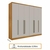 Guarda Roupa Casal 6 Portas 8 Gavetas Portugal Espresso Móveis Cinamomo/Off-White na internet