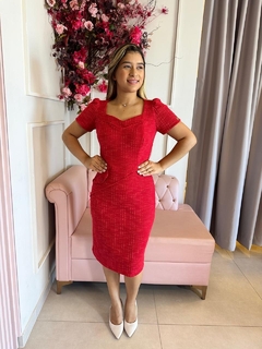 Vestido Evasê Crepe Rosy