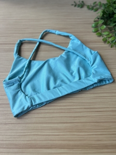 Top Microcanelado Dani - cor Azul Bertie - comprar online