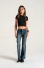 Pantalon Recto Wideleg Elastizado Matizado ECL P47