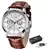Relógio Quartzo, Cronógrafo, pulseira de Couro Masculino, Relógio Impermeavel - loja online