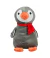 Pinguim Cinza Cachecol Vermelho 30cm