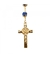 Terço Corrente Dourada Contas 1cm Azuis Enfeite Nossa Senhora Aprecida 56cm - comprar online