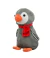 Pinguim Cinza Cachecol Vermelho 30cm - Melya Presentes