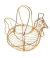 Cesta Bronze Galinha Porta Ovos 22.5x26x32cm - Melya Presentes