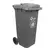 BASURERO QRUBBER 120L GRIS