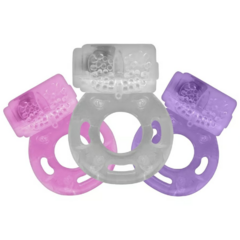 ANEL PENIANO COM VIBRADOR E ESTIMULADOR CLITORIANO SEXY IMPORT