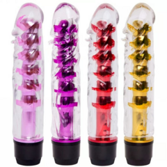 VIBRADOR MULTIVELOCIDADE COM CAPA LISA TRANSPARENTE - MISS COLLECTION
