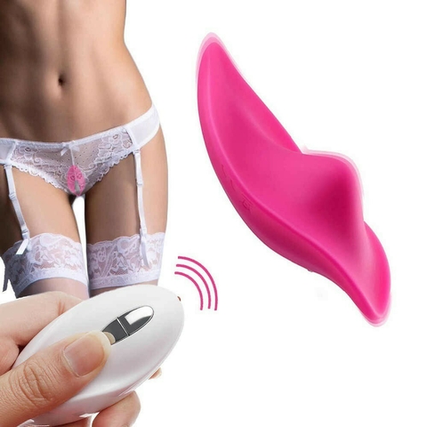 Vibrador para Calcinha Borboleta Feminino Estimulador de Clitóris em Silicone Recarregável USB com Controle Remoto
