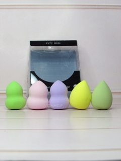Set 5 mini esponjas para maquillaje - City Girl