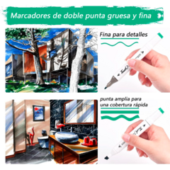 Marcador Doble Punta Valija X12 Permanentes Diseño Dibujo en internet